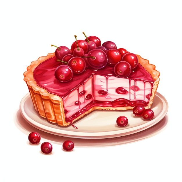 une belle tarte aux canneberges un dessert délicieux illustration de clip