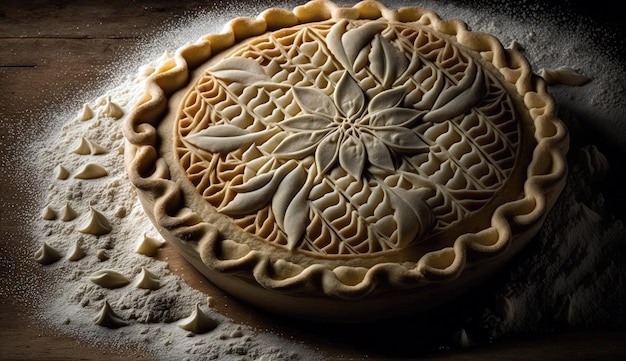 Photo belle tarte à la pâte crue ai generative ai