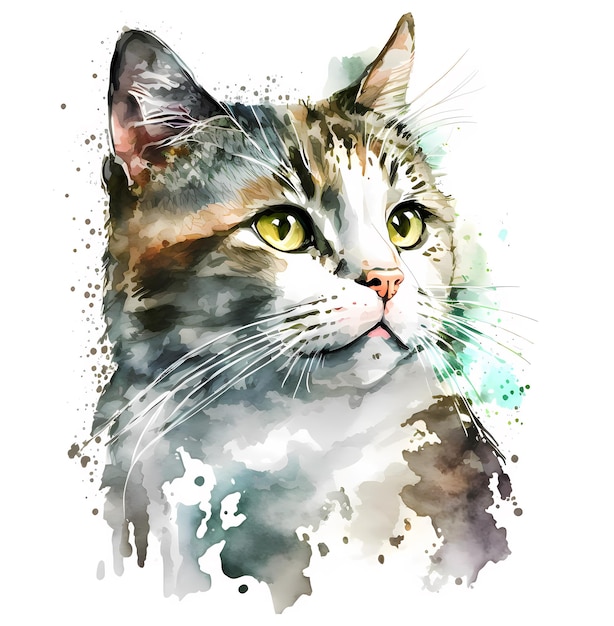 Belle Tête De Chat Portrait Clipart