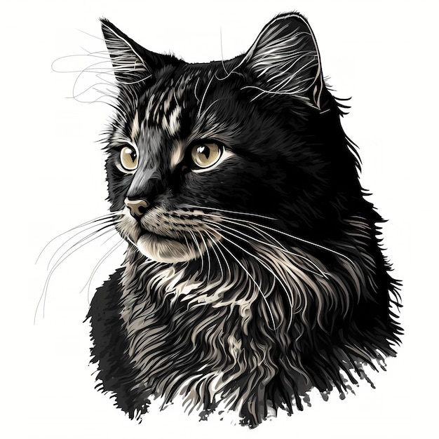 Belle Tête De Chat Portrait Clipart