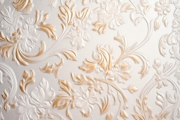 Belle texture de papier peint en relief sous forme de fleurs générées par l'IA