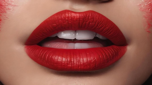 Belle texture d'une riche couleur rouge vif couleur écarlate texture de rouge à lèvres ombre à paupières peinture liqui