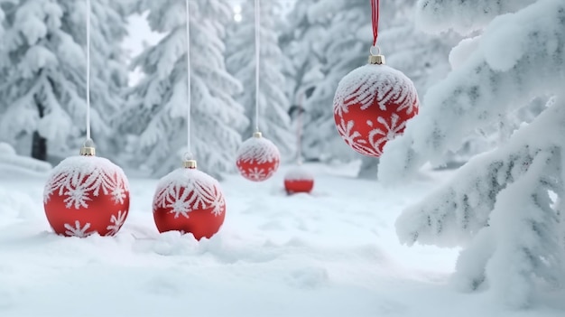 Belle toile de fond enneigée de Noël