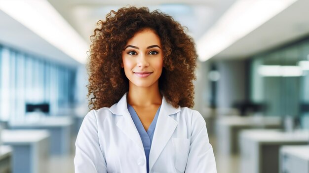 Photo belle travailleuse de la santé docteur ou infirmière en blouse blanche concept médical ia générative