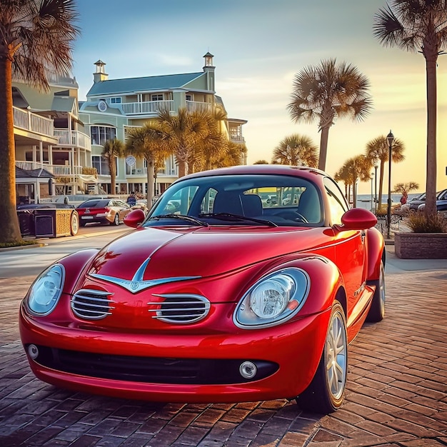 Belle voiture de couleur rouge