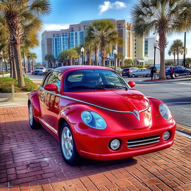 Belle voiture de couleur rouge