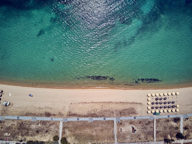 Belle vue aérienne du dessus de la plage prise de vue aérienne