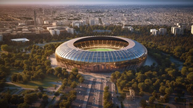 Belle vue aérienne du fond d'écran du stade