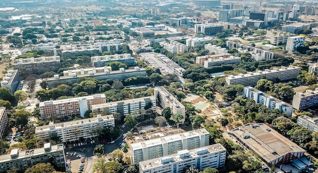 Une belle vue aérienne panoramique et drone de Brasilia, capitale du Brésil