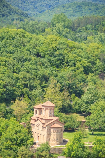 Belle vue sur l'ancienne forteresse Tsarevets dans les montagnes, à Veliko Tarnovo, Bulgarie