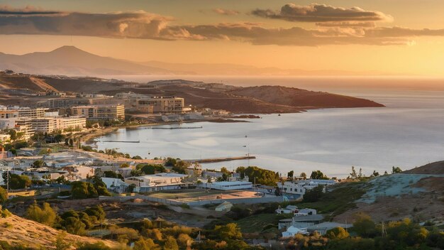 Photo belle vue sur la baie de kyrenia à kyrenia girne au nord de chypre