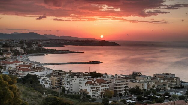 Photo belle vue sur la baie de kyrenia à kyrenia girne au nord de chypre