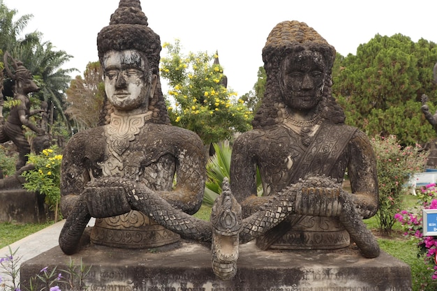 Une belle vue sur Buddha Park situé à Vientiane Laos