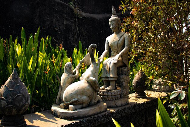 Une belle vue sur Buddha Park situé à Vientiane Laos