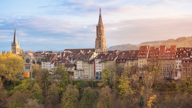 Belle vue sur la cathédrale Berne et Berner Munster en Suisse