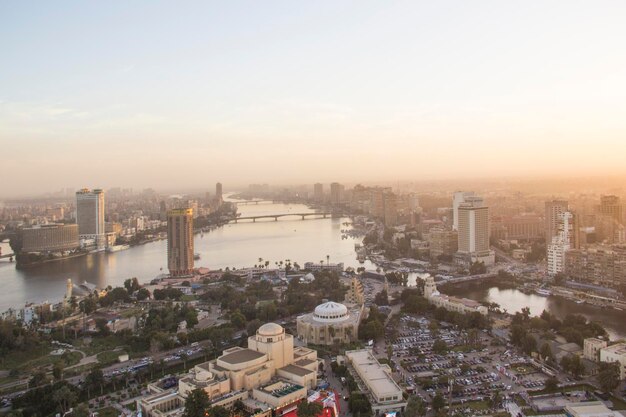 Belle vue sur le centre du Caire depuis la Tour du Caire au Caire, Egypte