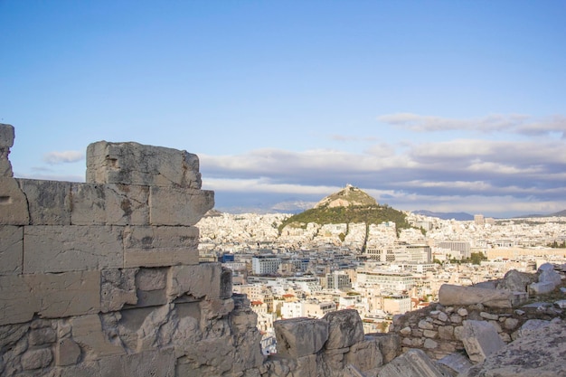 Belle vue sur la colline du Lycabette à Athènes, Grèce
