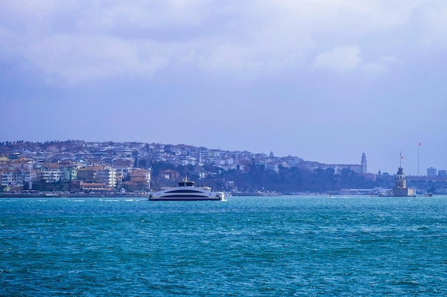 Belle vue sur la côte et le pont du Bosphore à Istanbul