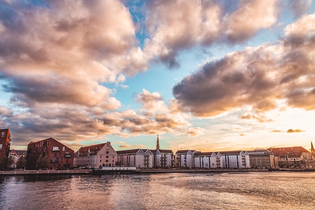 Belle vue depuis le pont à Copenhague Danemark