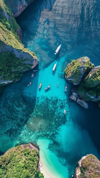 Photo une belle vue sur l'eau et les bateaux