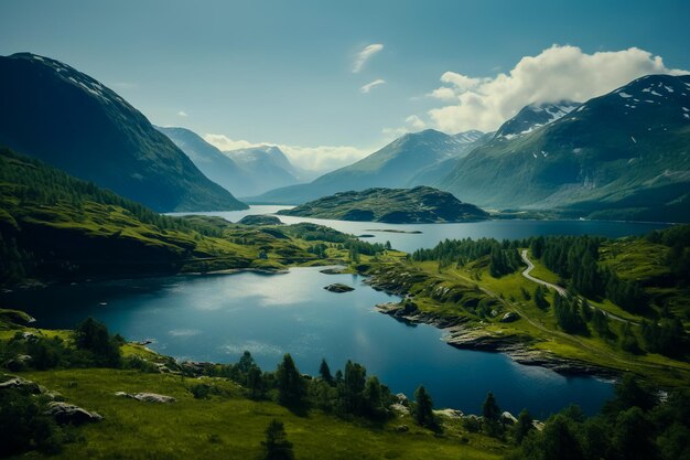 Belle vue sur le fjord en Norvège Nature et arrière-plan du voyage