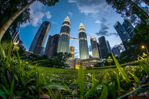 Photo une belle vue sur l'horizon de la ville de kuala lumpur