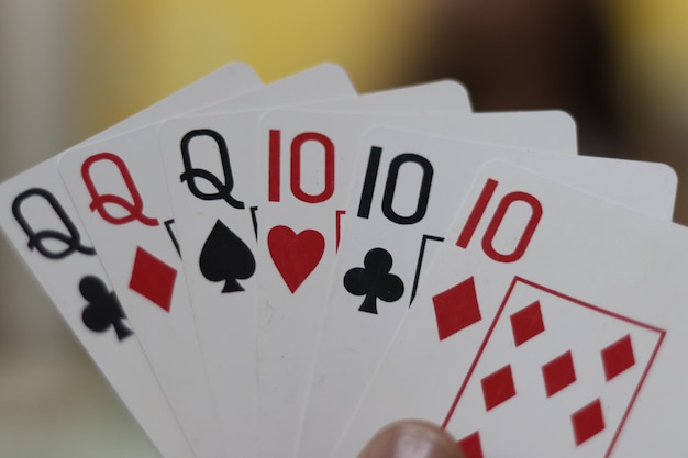 Une belle vue sur le jeu de cartes de poker