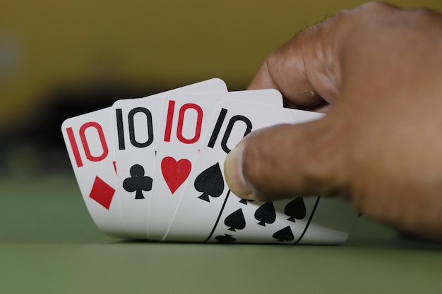 Une belle vue sur le jeu de cartes de poker