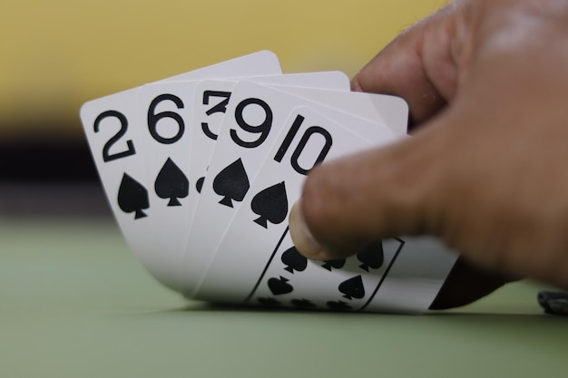 Une belle vue sur le jeu de cartes de poker