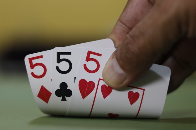 Une belle vue sur le jeu de cartes de poker