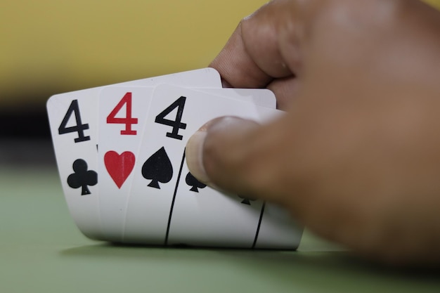 Une belle vue sur le jeu de cartes de poker