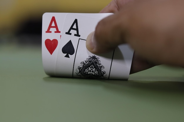 Une belle vue sur le jeu de cartes de poker