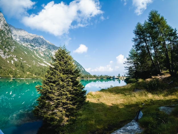 Une belle vue sur le lac d'aviolo