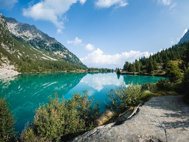 Une belle vue sur le lac d'aviolo