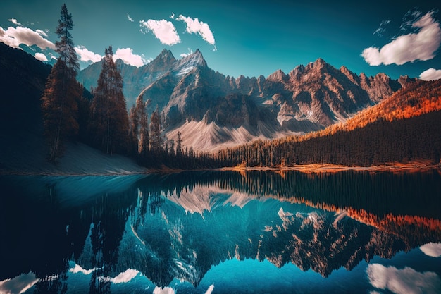 Belle vue sur les montagnes contre un ciel d'un bleu pur