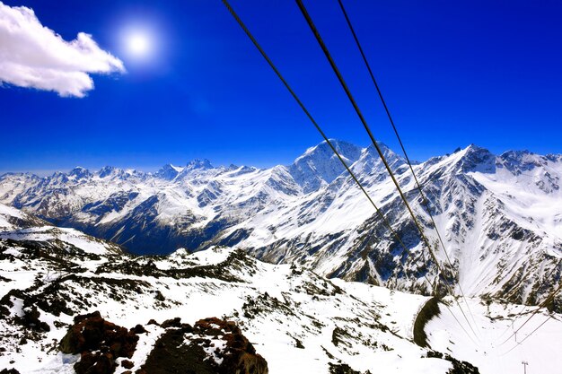 Belle vue sur les montagnes de la région d'Elbrouz.Europe