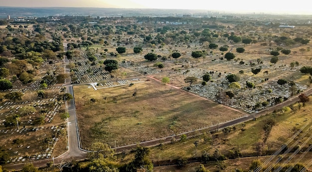 Une belle vue panoramique et aérienne sur Brasilia, capitale du Brésil