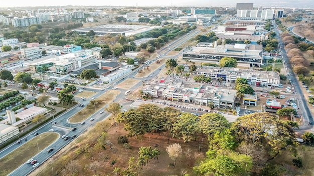 Une belle vue panoramique et aérienne sur Brasilia, capitale du Brésil