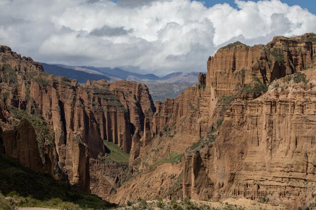 Belle vue panoramique sur la vallée en Bolivie