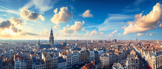 Photo belle vue panoramique sur la ville de bruxelles