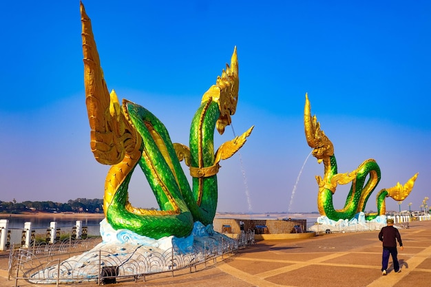 Une belle vue panoramique sur la ville de Nong Khai en Thaïlande