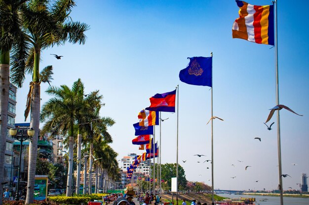 Une belle vue panoramique sur la ville de Phnom Penh au Cambodge