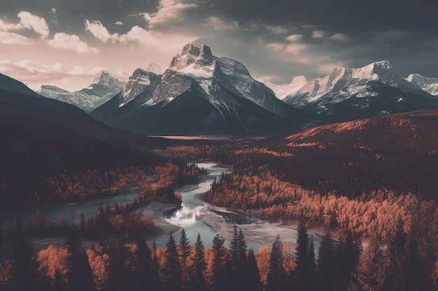 Belle vue sur le parc national Banff