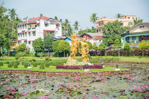 Une belle vue sur le parc à Yangon Myanmar