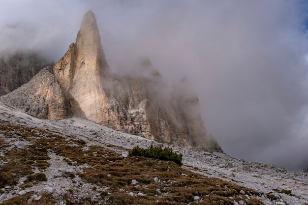 Belle vue sur le paysage au Rifugio Auronzo Dolomite Italie.