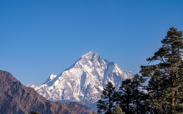 Belle vue sur le paysage de la chaîne du Mont à Gorkha, au Népal.