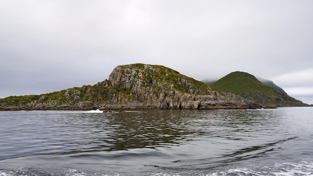 Photo belle vue sur le paysage marin du nord de la norvège