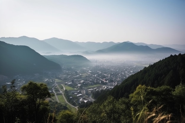 Belle vue sur le paysage de montagne de tokushima