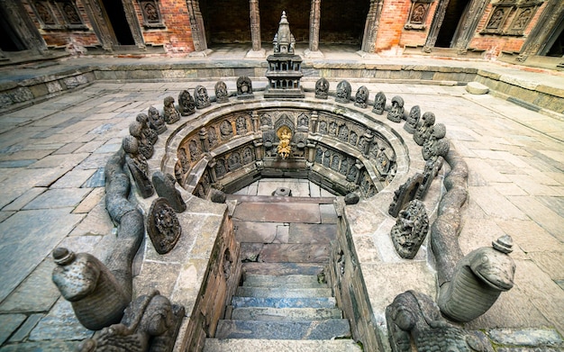 Belle vue sur le paysage de la place Patan Darbar à Lalitpur Népal