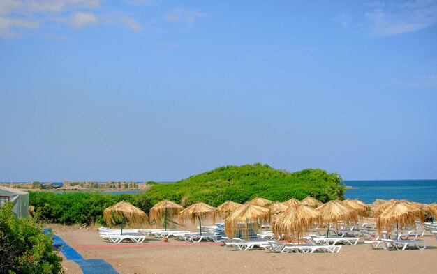 Belle vue sur la plage de la mer en été